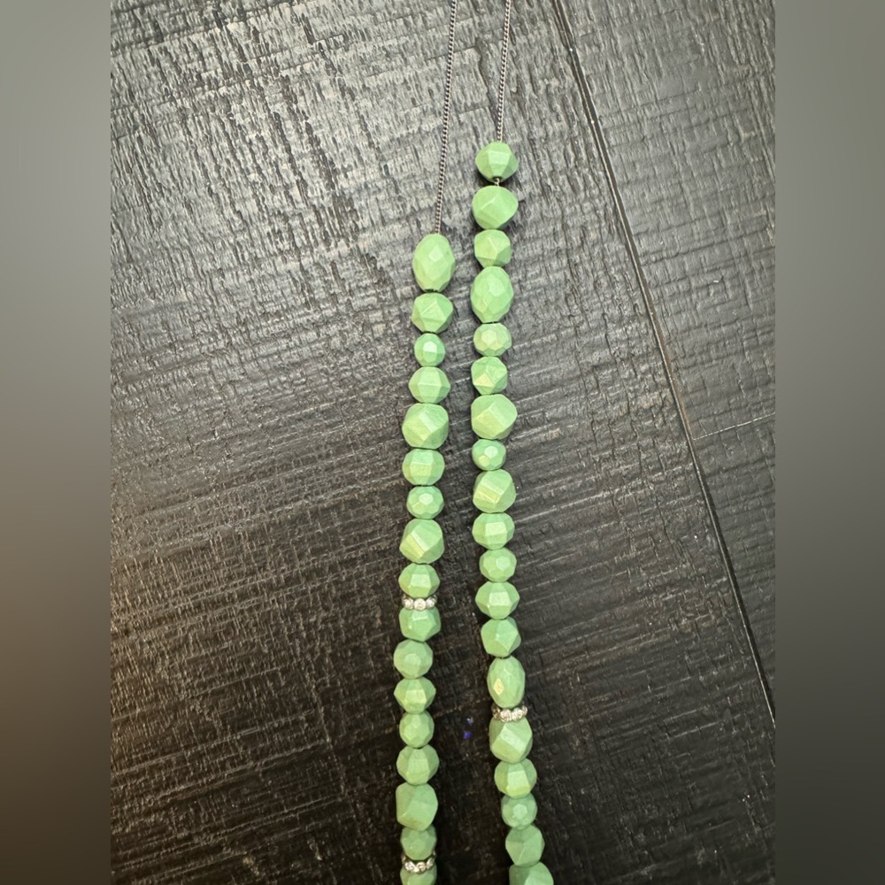 J. Crew green beaded necklace
